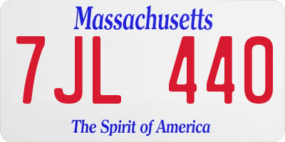 MA license plate 7JL440