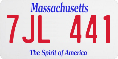 MA license plate 7JL441