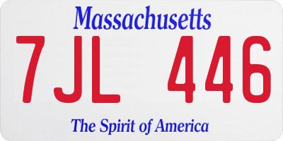 MA license plate 7JL446