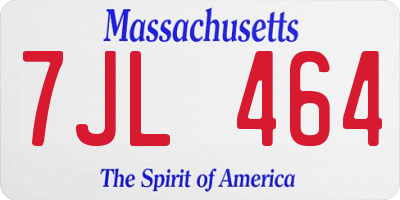 MA license plate 7JL464