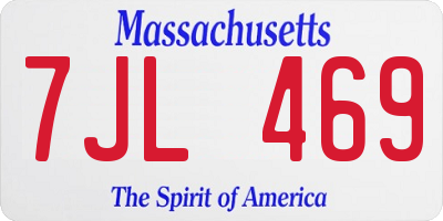 MA license plate 7JL469