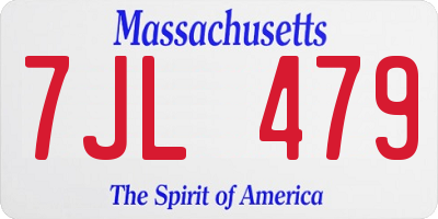 MA license plate 7JL479