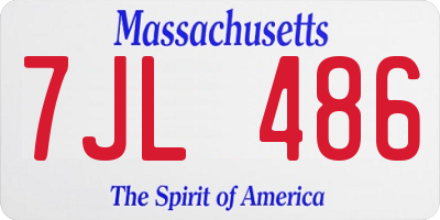 MA license plate 7JL486