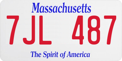 MA license plate 7JL487