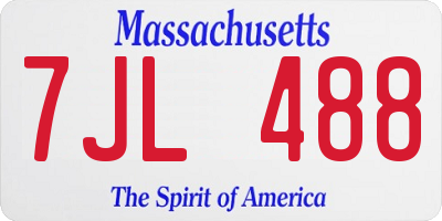 MA license plate 7JL488