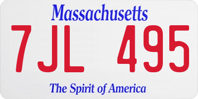 MA license plate 7JL495