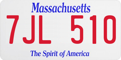 MA license plate 7JL510