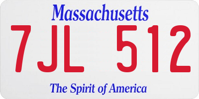 MA license plate 7JL512