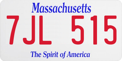 MA license plate 7JL515