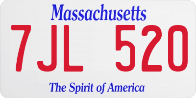 MA license plate 7JL520