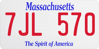 MA license plate 7JL570