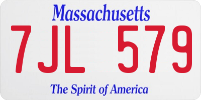 MA license plate 7JL579