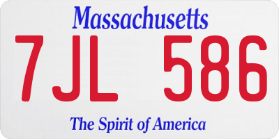 MA license plate 7JL586