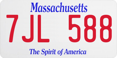 MA license plate 7JL588