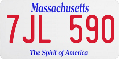 MA license plate 7JL590