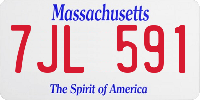 MA license plate 7JL591