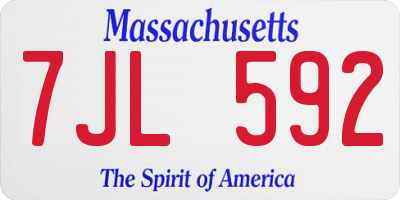 MA license plate 7JL592