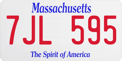 MA license plate 7JL595