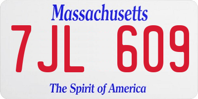 MA license plate 7JL609