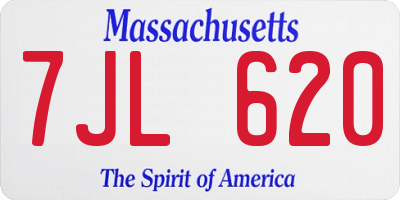 MA license plate 7JL620
