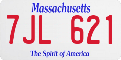 MA license plate 7JL621