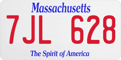 MA license plate 7JL628