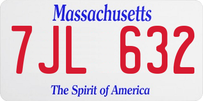 MA license plate 7JL632