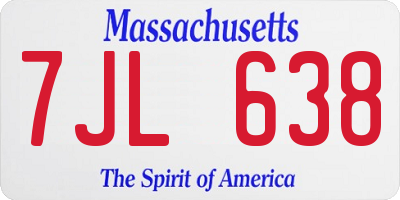 MA license plate 7JL638