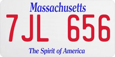 MA license plate 7JL656