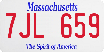 MA license plate 7JL659