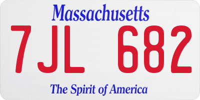 MA license plate 7JL682