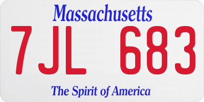 MA license plate 7JL683