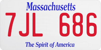 MA license plate 7JL686
