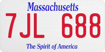 MA license plate 7JL688