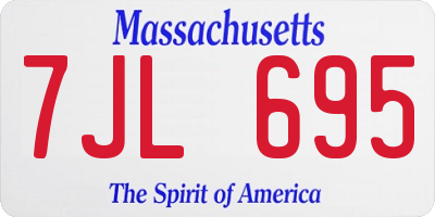 MA license plate 7JL695