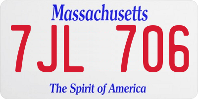 MA license plate 7JL706
