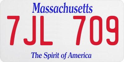 MA license plate 7JL709