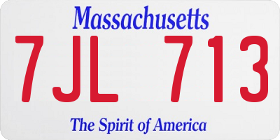 MA license plate 7JL713