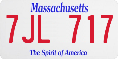 MA license plate 7JL717