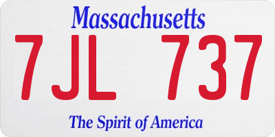 MA license plate 7JL737