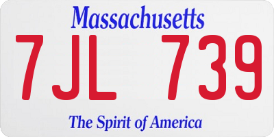 MA license plate 7JL739