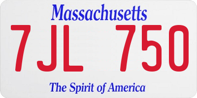 MA license plate 7JL750