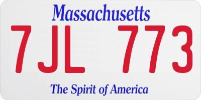 MA license plate 7JL773