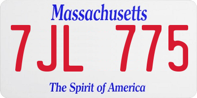 MA license plate 7JL775