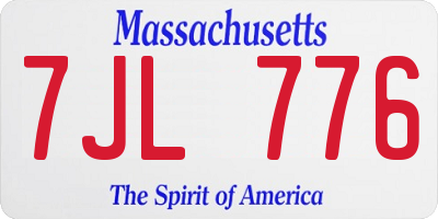 MA license plate 7JL776