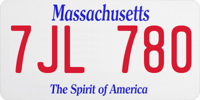 MA license plate 7JL780