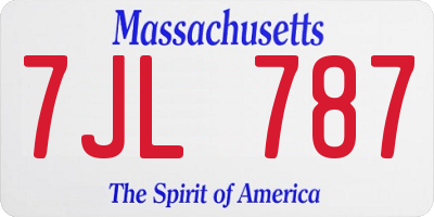 MA license plate 7JL787