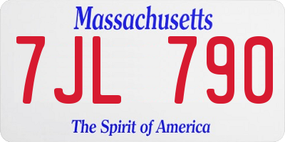 MA license plate 7JL790