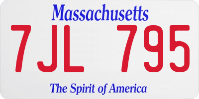MA license plate 7JL795