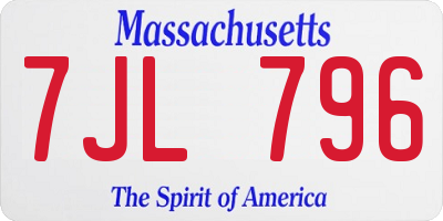 MA license plate 7JL796